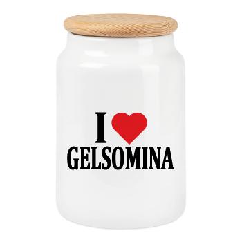 T-Shirt Ich liebe Gelsomina T-Shirt Geschenkidee - Keksdose mit Holzdeckel - Weiß - Vorne