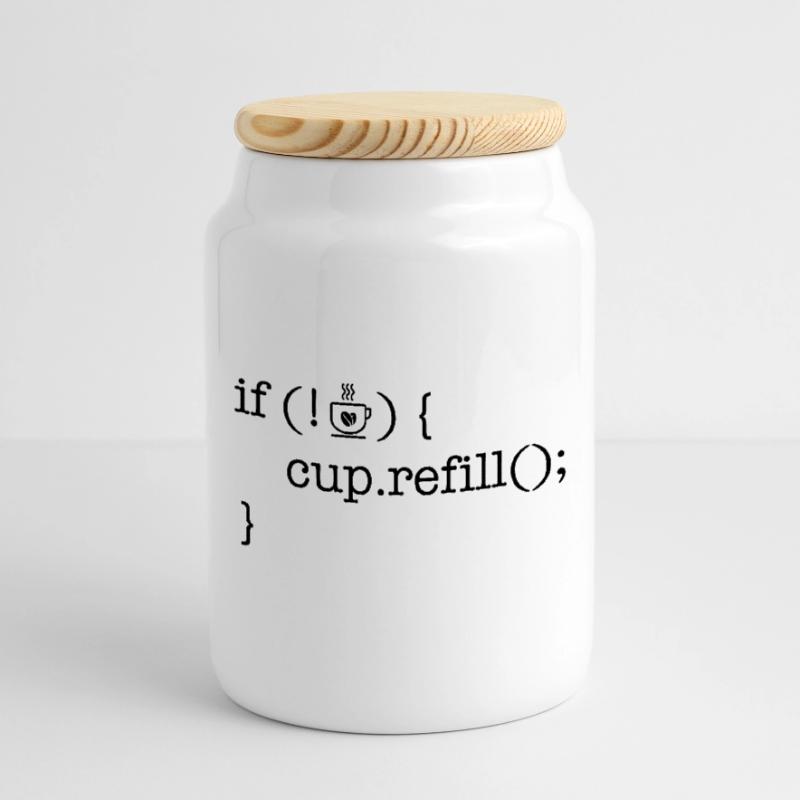 Coffee code software developer humor Cookie Jar with Wooden Lid