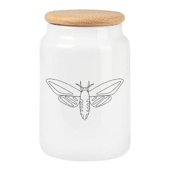 Northern pintail - Cookie Jar with Wooden Lid - white - Front