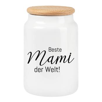 Beste Mami der Welt! - Keksdose mit Holzdeckel - Weiß - Vorne
