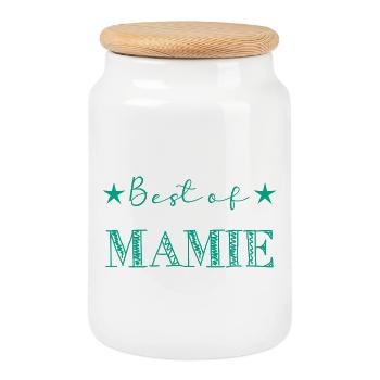 MAMIE. MAMAN. FÊTE DES MÈRES - Boîte à biscuits avec couvercle en bois - blanc - Devant