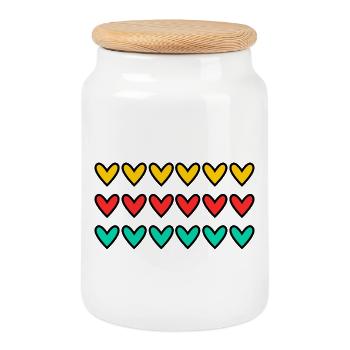 CHRISTMAS. YEAR. ANNIVERSARY. RETIREMENT. FATHER'S DAY - Cookie Jar with Wooden Lid - white - Front