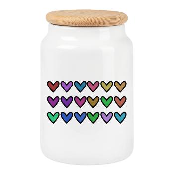CHRISTMAS. YEAR. ANNIVERSARY. RETIREMENT. FATHER'S DAY - Cookie Jar with Wooden Lid - white - Front