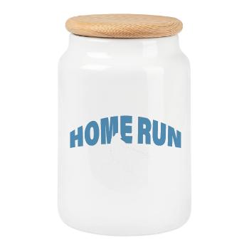 HOME RUN - Keksdose mit Holzdeckel - Weiß - Vorne