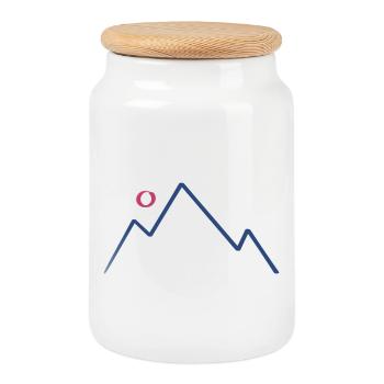 Soleil de montagne - Boîte à biscuits avec couvercle en bois - blanc - Devant