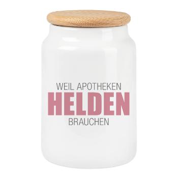 Weil Apotheken Helden brauchen - Keksdose mit Holzdeckel - Weiß - Vorne