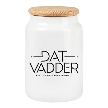 "Dat Vadder" Der Vater - Keksdose mit Holzdeckel - Weiß - Vorne