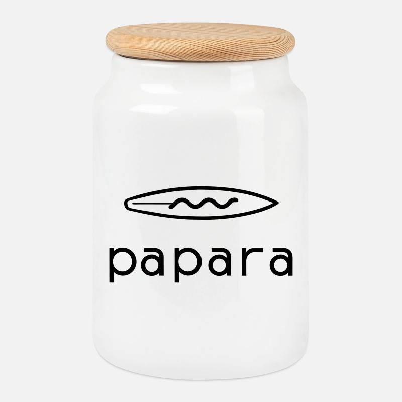 Papara Tahiti Surfspot - Keksdose mit Holzdeckel - Weiß
