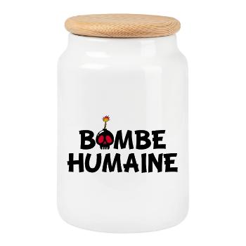 La bombe humaine - Boîte à biscuits avec couvercle en bois - blanc - Devant