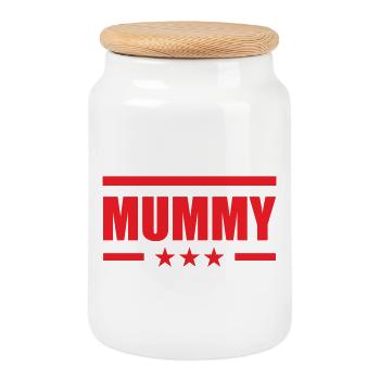 Meilleure Maman - Fête des Mères - Boîte à biscuits avec couvercle en bois - blanc - Devant