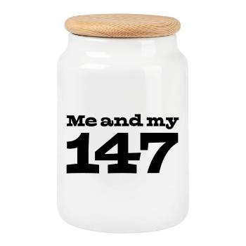 29 Ich und meine 147 - Keksdose mit Holzdeckel - Weiß - Vorne