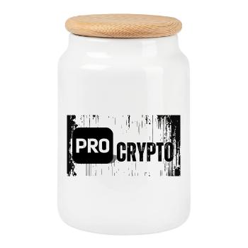 Pro Crypto - Keksdose mit Holzdeckel - Weiß - Vorne