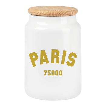 PARIS Postal code - Cookie Jar with Wooden Lid - white - Front