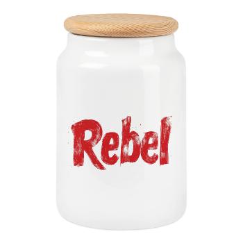 Rebel - Cookie Jar with Wooden Lid - white - Front