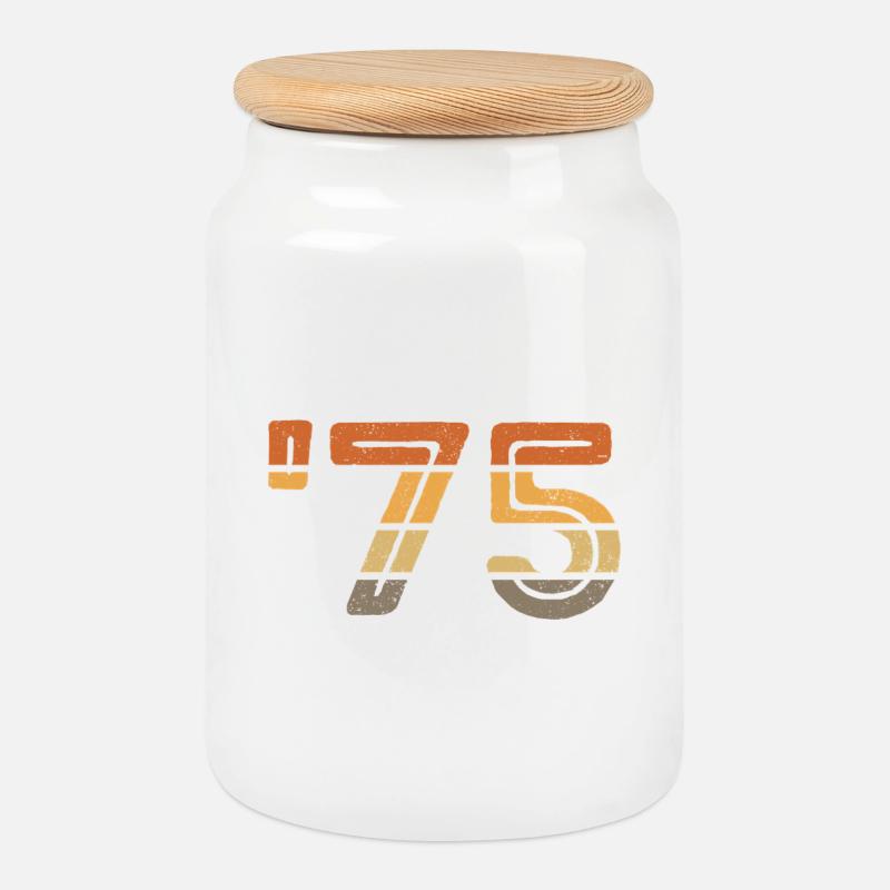 Year '75 - 1975 - Keksdose mit Holzdeckel - Weiß