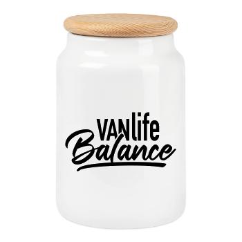 VANlifeBalance - Boîte à biscuits avec couvercle en bois - blanc - Devant