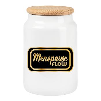 MÉNOPAUSE FEMMES MÉNOPAUSE - Boîte à biscuits avec couvercle en bois - blanc - Devant