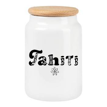 Tahiti - Keksdose mit Holzdeckel - Weiß - Vorne