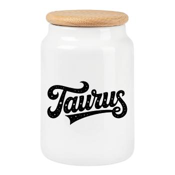 Aries - Zodiac Sign Design - Cookie Jar with Wooden Lid - white - Front