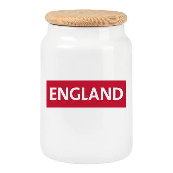 Englisches Manchester-Motiv mit Skyline der Stadt - Keksdose mit Holzdeckel - Weiß - Vorne