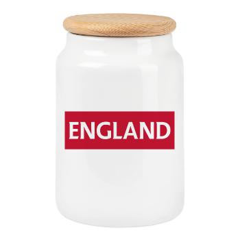 England Sunderland City Skyline - Cookie Jar with Wooden Lid - white - Front