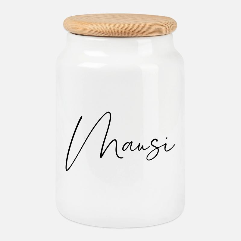 mausi / handschrift design - Keksdose mit Holzdeckel - Weiß