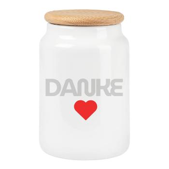 Message de remerciement sincère - Boîte à biscuits avec couvercle en bois - blanc - Devant