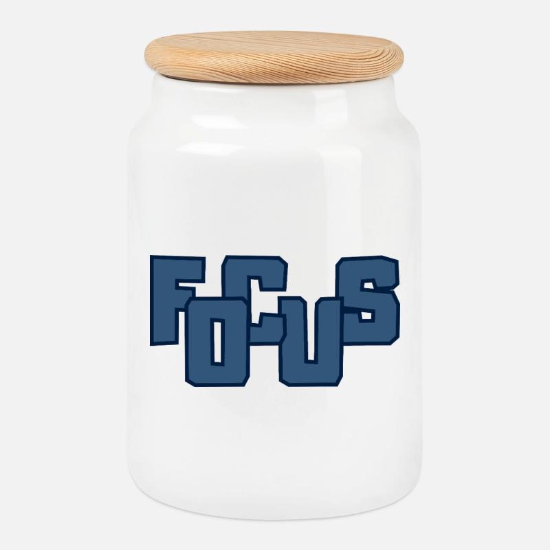 Fools Bold Block Lettering - Cookie Jar with Wooden Lid - white