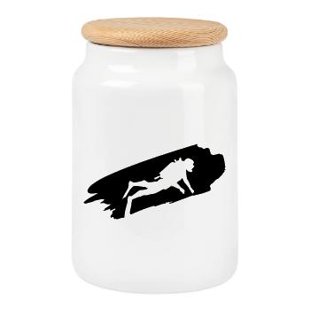 Plongeur - Plongée - Cadeaux de plongée - Boîte à biscuits avec couvercle en bois - blanc - Devant