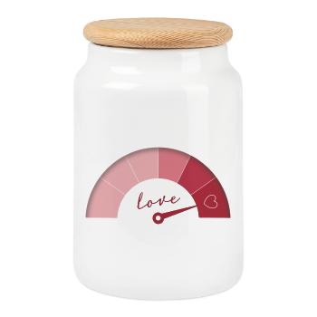 Love Meter – Valentine's Day Edition - Cookie Jar with Wooden Lid - white - Front
