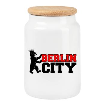 berlin_city_2 - Keksdose mit Holzdeckel - Weiß - Vorne