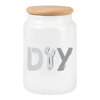 DIY Design – Tool Logo for DIY Hobbyists - Cookie Jar with Wooden Lid - white - Front