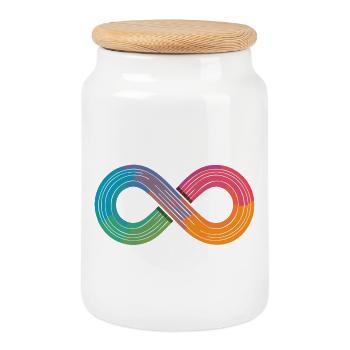 Unendlicher Regenbogen oder doch einfach nur Flow? - Keksdose mit Holzdeckel - Weiß - Vorne