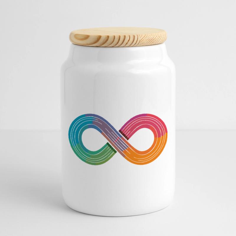 Unendlicher Regenbogen oder doch einfach nur Flow? Keksdose mit Holzdeckel