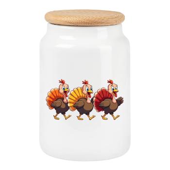 Thanksgiving Truthahn Baby - Keksdose mit Holzdeckel - Weiß - Vorne