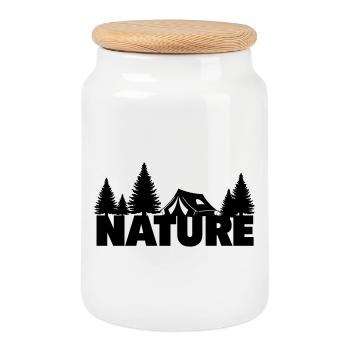 Nature - Boîte à biscuits avec couvercle en bois - blanc - Devant