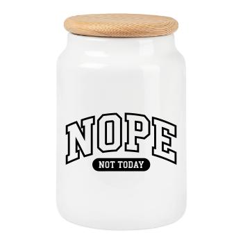 Nein, heute nicht. Lustig. - Keksdose mit Holzdeckel - Weiß - Vorne