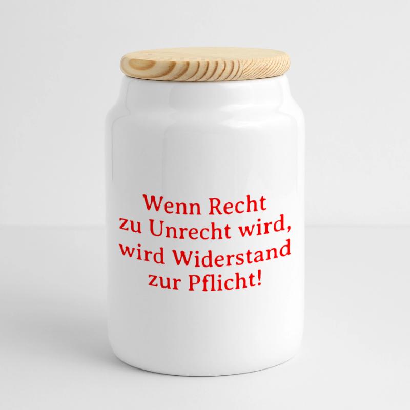 Le bien devient mal, la résistance devient un devoir Boîte à biscuits avec couvercle en bois