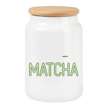Matcha Tee Spruch Grüner Tee Like You Very Matcha - Keksdose mit Holzdeckel - Weiß - Vorne