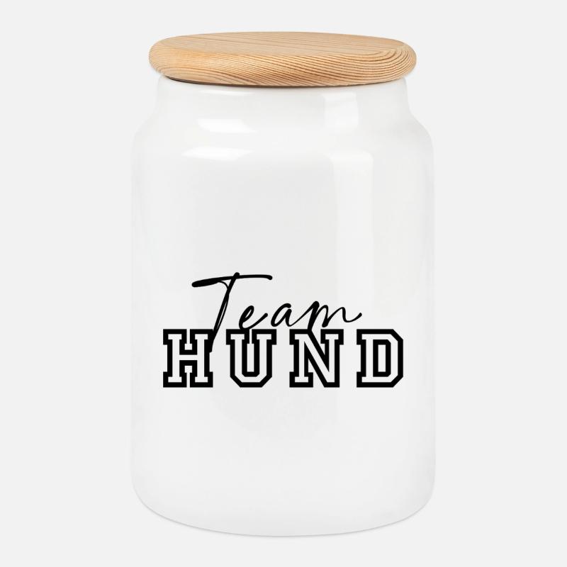 Team Hund - Keksdose mit Holzdeckel - Weiß