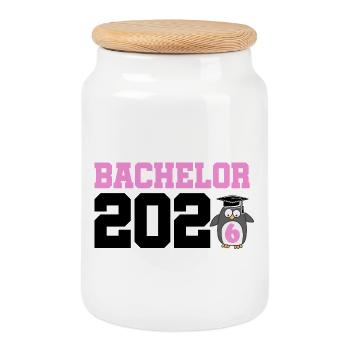 Licence 2026 Remise des diplômes - Boîte à biscuits avec couvercle en bois - blanc - Devant