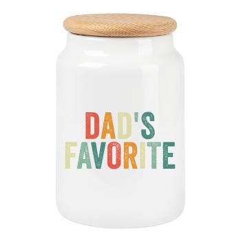 Enfant préféré Le préféré de papa drôle - Boîte à biscuits avec couvercle en bois - blanc - Devant