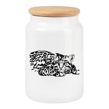 morose - Boîte à biscuits avec couvercle en bois - blanc - Devant