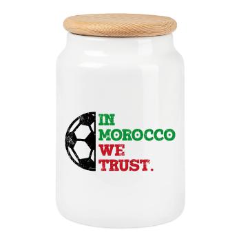 In Morocco we trust - Cookie Jar with Wooden Lid - white - Front
