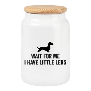 Meilleur cadeau de propriétaire de chien Maman Père Teckel - Boîte à biscuits avec couvercle en bois - blanc - Devant