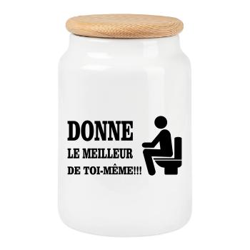Donne Le Meilleur De Toi MEME - Boîte à biscuits avec couvercle en bois - blanc - Devant