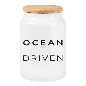 OCEAN DRIVER - Cookie Jar with Wooden Lid - white - Front