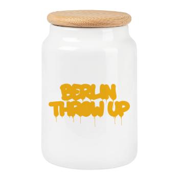 Neon Graffiti Drop Letters Berlin - Cookie Jar with Wooden Lid - white - Front