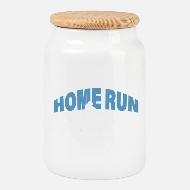 HOME RUN - Keksdose mit Holzdeckel - Weiß