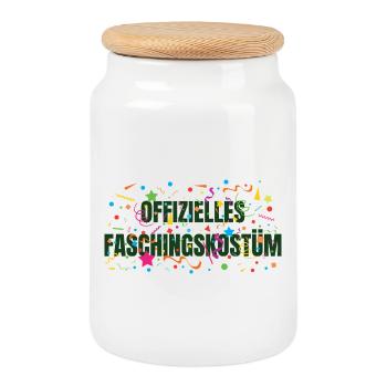 Costume officiel de carnaval - Boîte à biscuits avec couvercle en bois - blanc - Devant